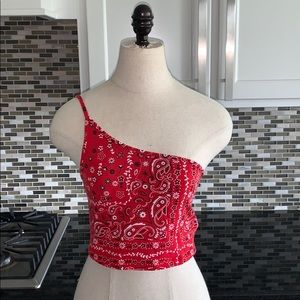 Forever 21 bandana crop top shirt medium